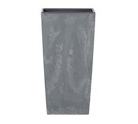 URBNLIVING Large Tall Concrete Effect Flower Plant Pot Indoor Outdoor Garden Patio Planters (Grey, 265mm Square)