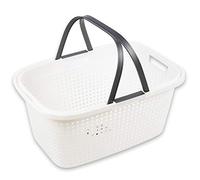 URBNLIVING Large Washing Laundry Basket High Grade Plastic With Large Handles