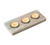 URBNLIVING Marble Stone Tea Light Candle Holder Tray - Decorative Home Décor Centerpiece for Table, Dining & Gift Giving