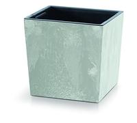 URBNLIVING Medium Square Modern Concrete Look Planter Flower Plant Pot Indoor Outdoor Garden Decor Contemporary D24cm xH23.5cm (Concrete)