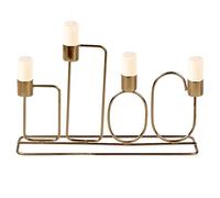 URBNLIVING Metal Candle Holder for Home Decor & Dinner Centrepiece - 16cm Stand Holds 4 Candles for Table Decoration & Ambiance - Elegant Metal Candle Stand Holder