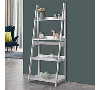 URBNLIVING Modena 4 Tier Wooden Ladder Storage Rack Display Stand Shelving Unit Bedroom (White)