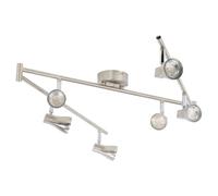 URBNLIVING Modern 6 Arm Ceiling Light with 6 LED Bulbs - Stylish Satin Nickel Spotlight Fixture, Adjustable Ceiling Lamp for Living Room, Bedroom, Kitchen & Hallway
