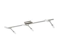 URBNLIVING Modern Ceiling Hanging Light Fixture, Satin Nickel Pendant with Adjustable Cord, Includes Bulbs - Elegant Lighting for Kitchen, Dining Room & Living Space (6-Arm)