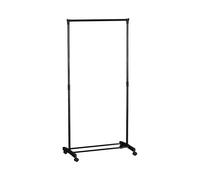 URBNLIVING Modern Freestanding Garment Rack with Bottom Rail - Steel Tube Clothes Hanging Stand for Bedroom, Closet, or Laundry Room (Single Rail)
