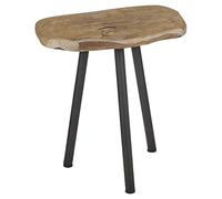 URBNLIVING Natural Teak Wooden Side Coffee End Table Stool With Metal Legs Furniture Décor