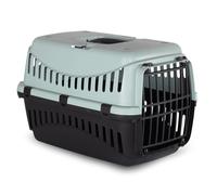 URBNLIVING Pet Carrier (Light Grey - 58x38x38cm) | Plastic Travel Carrier with Ventilation Slots, Secure Grill Door, Carry Handle, Easy Clean Design for Dogs, Cats & Small Pets
