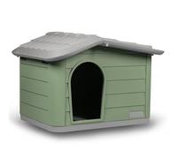 URBNLIVING Plastic Dog House for Small Medium Dogs, Durable Indoor Outdoor Pet Kennel Shelter, Easy Wipe Clean Surface, Air Ventilation, Lightweight, Portable, Weather-Resistant, 2 Sizes