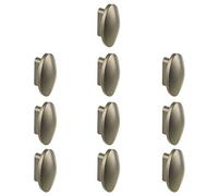 URBNLIVING Plastic Door Knobs Handles Drawer Cupboard Pull Furniture Cabinet Small Colour (10, Silver Plastic Oval)