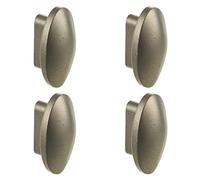 URBNLIVING Plastic Door Knobs Handles Drawer Cupboard Pull Furniture Cabinet Small Colour (4, Silver Plastic Oval)