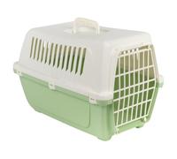 URBNLIVING Plastic Pet Carrier Dog Cat Travel Crate (Green-Large) | Hard-Sided Plastic, Dual-Latch Grille Door, Side Ventilation, Top Carry Handle, Portable Travel Box, 32Dx48Wx33Hcm