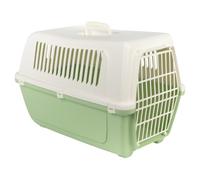 URBNLIVING Plastic Pet Carrier Dog Cat Travel Crate (Green-Small) | Hard-Sided Plastic, Dual-Latch Grille Door, Side Ventilation, Top Carry Handle, Portable Travel Box, 39Dx59Wx41Hcm