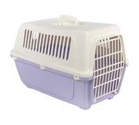 URBNLIVING Plastic Pet Carrier Dog Cat Travel Crate (Purple-Large) | Hard-Sided Plastic, Dual-Latch Grille Door, Side Ventilation, Top Carry Handle, Portable Travel Box, 32Dx48Wx33Hcm