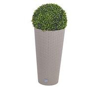 URBNLIVING Plastic Rattan Flower Pots with Artificial Boxwood Balls
