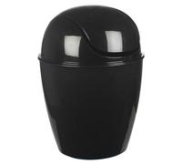 URBNLIVING Plastic Swing Top Lid Bin Rubbish Trash Can Bathroom Office Under Counter (Black, 12L)