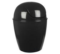 URBNLIVING Plastic Swing Top Lid Bin Rubbish Trash Can Bathroom Office Under Counter (Black, 5L)