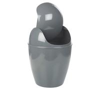 URBNLIVING Plastic Swing Top Lid Bin Rubbish Trash Can Bathroom Office Under Counter (Grey, 12L)