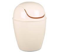 URBNLIVING Plastic Swing Top Lid Bin Rubbish Trash Can Bathroom Office Under Counter (Off White, 12L)