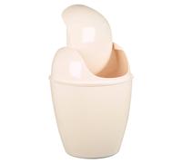 URBNLIVING Plastic Swing Top Lid Bin Rubbish Trash Can Bathroom Office Under Counter (Off White, 5L)