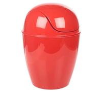 URBNLIVING Plastic Swing Top Lid Bin Rubbish Trash Can Bathroom Office Under Counter (Red, 12L)