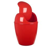 URBNLIVING Plastic Swing Top Lid Bin Rubbish Trash Can Bathroom Office Under Counter (Red, 5L)