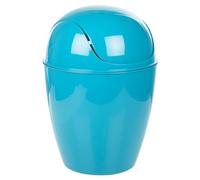 URBNLIVING Plastic Swing Top Lid Bin Rubbish Trash Can Bathroom Office Under Counter (Teal, 12L)