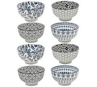 URBNLIVING Porcelain Dessert Bowls - 6-Piece Ceramic Cereal, Soup & Snack Bowl Set, Durable Dinnerware, Microwave & Dishwasher Safe, Modern Gift Set for Kitchen or Dining (2 of Each Design (8))