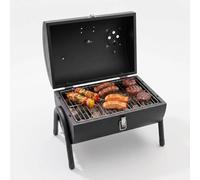 URBNLIVING Portable Charcoal BBQ Grill with Lid & Air Vent - Compact Tabletop Smoker for Outdoor Cooking, Camping, Picnic & Garden - Durable Steel Barrel Design (AUSTIN Mini Barrel BBQ)