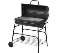 URBNLIVING Portable Charcoal BBQ Grill with Lid & Air Vent - Compact Tabletop Smoker for Outdoor Cooking, Camping, Picnic & Garden - Durable Steel Barrel Design (TENNESSEE Barrel BBQ)