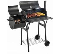 URBNLIVING Portable Charcoal BBQ Grill with Lid & Air Vent - Compact Tabletop Smoker for Outdoor Cooking, Camping, Picnic & Garden - Durable Steel Barrel Design (NASHVILLE BBQ Smoker)