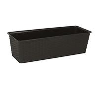 URBNLIVING Rattan Design Elegant Tall Large Plant Pot Flower Indoor Outdoor Garden Planters (Brown, Rectangle Planter [Large])