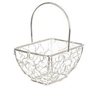 URBNLIVING Rectangle Silver Wire Mesh Basket