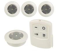 URBNLIVING Remote Control Wireless LED Push Lights (4 Lights With Remote)