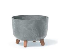 URBNLIVING Round Concrete Look Planter Flower Pot Indoor Outdoor Garden Decor With Legs (concrete)