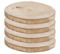 URBNLIVING Rustic Natural Wooden Slice 30cm Round with Bark, Decorative Log Plate for Table Centerpieces, Weddings, Home Decor, Seasonal Displays - 4 Pack