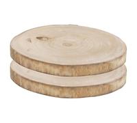 URBNLIVING Rustic Natural Wooden Slice 30cm Round with Bark, Decorative Log Plate for Table Centerpieces, Weddings, Home Decor, Seasonal Displays - 2 Pack