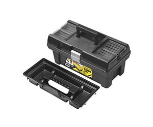 URBNLIVING SEMIPROFI Large Plastic Black Toolbox Chest Professional Lid Storage Compartment (16)