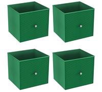 URBNLIVING Set of 1/4/6 Foldable 27cm Woven Fabric Storage Cube Box Drawer Insert Basket with Handle - Multi Colourful Collapsible Toy Arts & Crafts Bins, Durable and Lightweight for Home Office