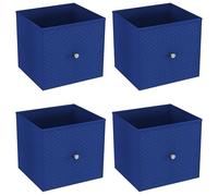 URBNLIVING Set of 1/4/6 Foldable 27cm Woven Fabric Storage Cube Box Drawer Insert Basket with Handle - Multi Colourful Collapsible Toy Arts & Crafts Bins, Durable and Lightweight for Home Office