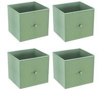 URBNLIVING Set of 1/4/6 Foldable 27cm Woven Fabric Storage Cube Box Drawer Insert Basket with Handle - Multi Colourful Collapsible Toy Arts & Crafts Bins, Durable and Lightweight for Home Office