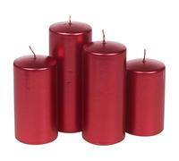 URBNLIVING Set of 4 Elegant Decorative Pillar Candles - Gold, Silver, or Red - Long-Lasting Burn, Varying Heights, Perfect for Weddings, Parties, and Home Decor, Ideal for Relaxation and Meditation