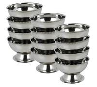 URBNLIVING Stainless Steel Dessert Bowls 170ml, Ice Cream Cups & Sundae Dishes for Pudding and Frozen Desserts (Set of 12)