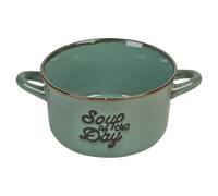 URBNLIVING Stoneware Soup & Cereal Bowls Set with Handles - 500ml Large Serving Dish - Durable Heat-Retaining Design - Blue, Green, Brown - Set of 3 or 6