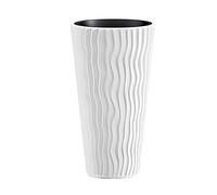 URBNLIVING Stunning Sandy Slim Large Plant Pot Flower Planters Indoor Outdoor Garden (White, 1)
