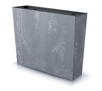 URBNLIVING Tall Concrete Rectangle Planter Floor Standing Indoor Outdoor Patio Plant Pot (Grey)
