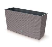 URBNLIVING Tall Rectangle Rato Case Medium Rattan Flower Pot Planter Indoor Outdoor Patio