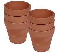 URBNLIVING Terracotta Round Plant Pots with Drainage Hole - Set of 3/6 Classic Design Garden Flower Planters, Ideal for Indoor and Outdoor Use, Durable Flower Pots for Home and Garden Deco (6x Small)