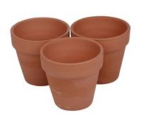 URBNLIVING Terracotta Round Plant Pots with Drainage Hole - Set of 3/6 Classic Design Garden Flower Planters, Ideal for Indoor and Outdoor Use, Durable Herb Flower Pots for Home and Garden Deco