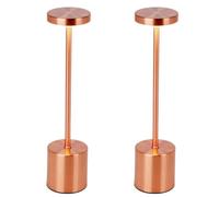 URBNLIVING Touch LED Table Lamp - Cordless, Dimmable Night & Desk Light for Bedroom, Study, Office (Copper Set of 2)