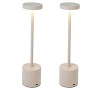 URBNLIVING Touch LED Table Lamp - Cordless, Dimmable Night & Desk Light for Bedroom, Study, Office (Cream Set of 2)